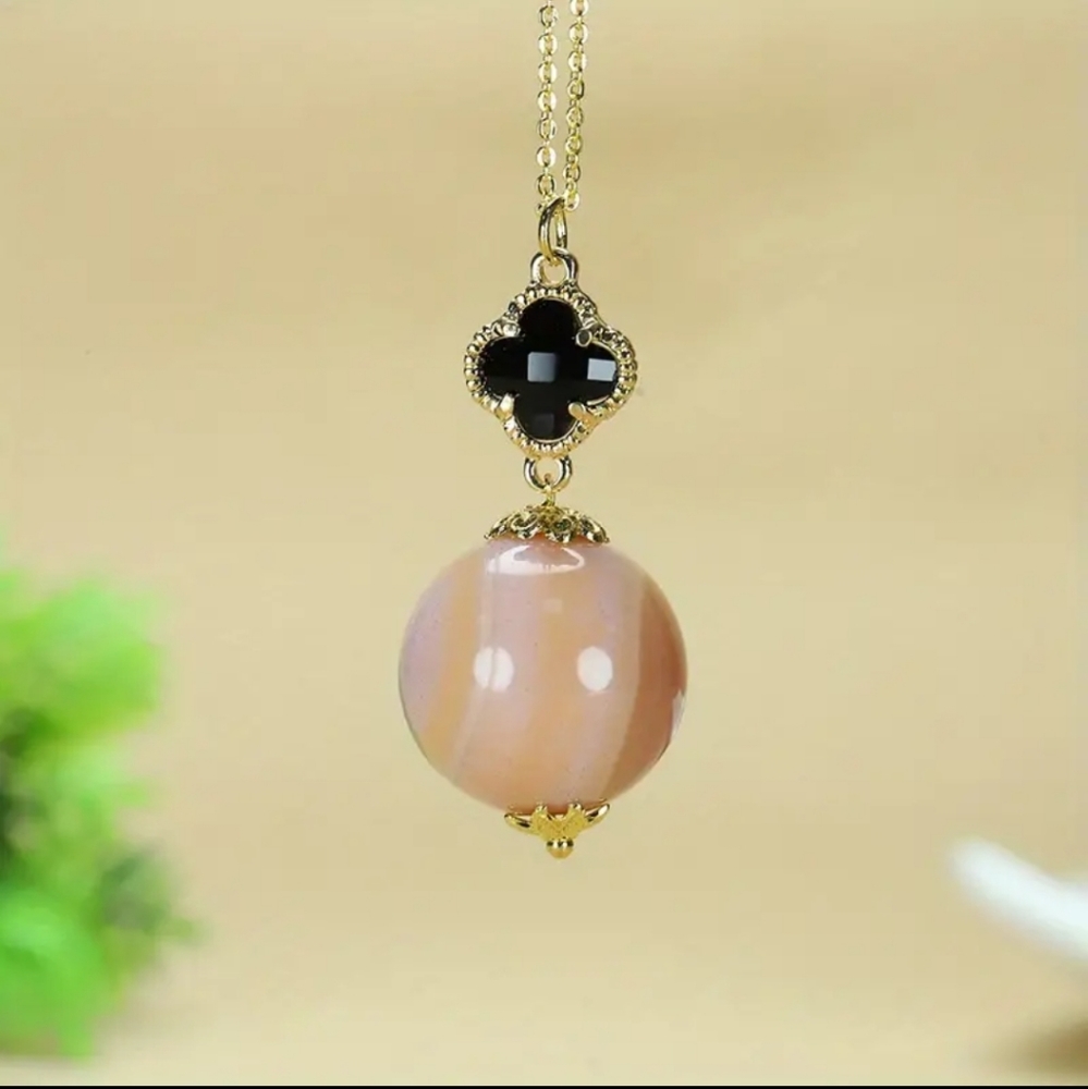 Elegant & Unique Natural Jade Necklace Clavicle Chain Bead Pendant - Picture 2 of 7
